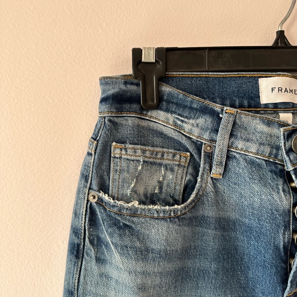 Frame Le Original Skinny Asymmetrical Pocket Jeans Size 26 - Picture 3 of 13